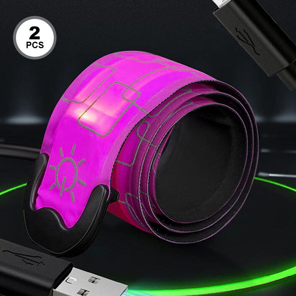 Led Armbands for Runners - 2pcs Armband Lights for Running USB Rechargeable