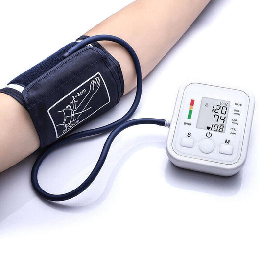 Digital Blood Pressure Monitor - LCD Automatic Blood Pressure Measure Upper Arm BP Machine Heart Rate
