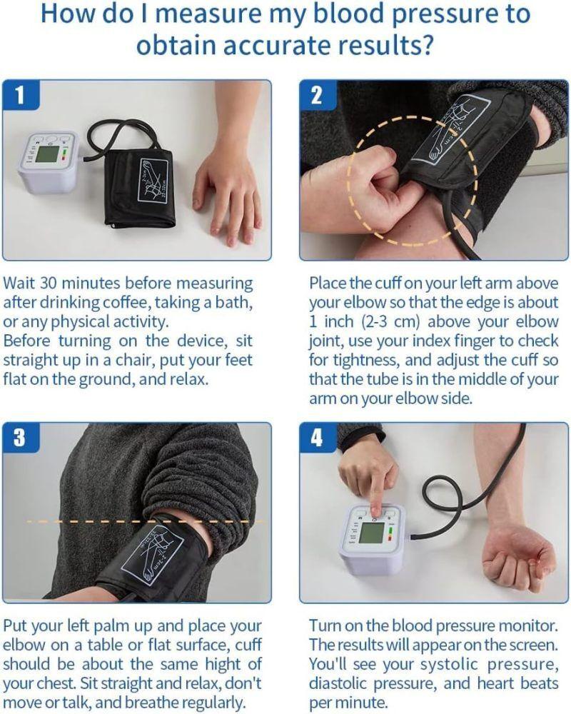 Digital Blood Pressure Monitor - LCD Automatic Blood Pressure Measure Upper Arm BP Machine Heart Rate