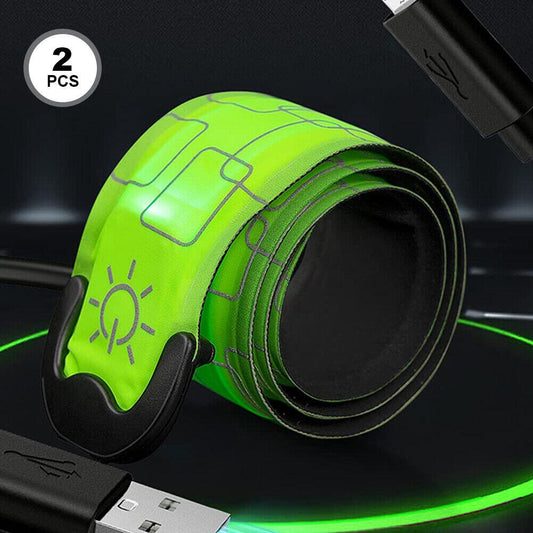 Led Armbands for Runners - 2pcs Armband Lights for Running USB Rechargeable
