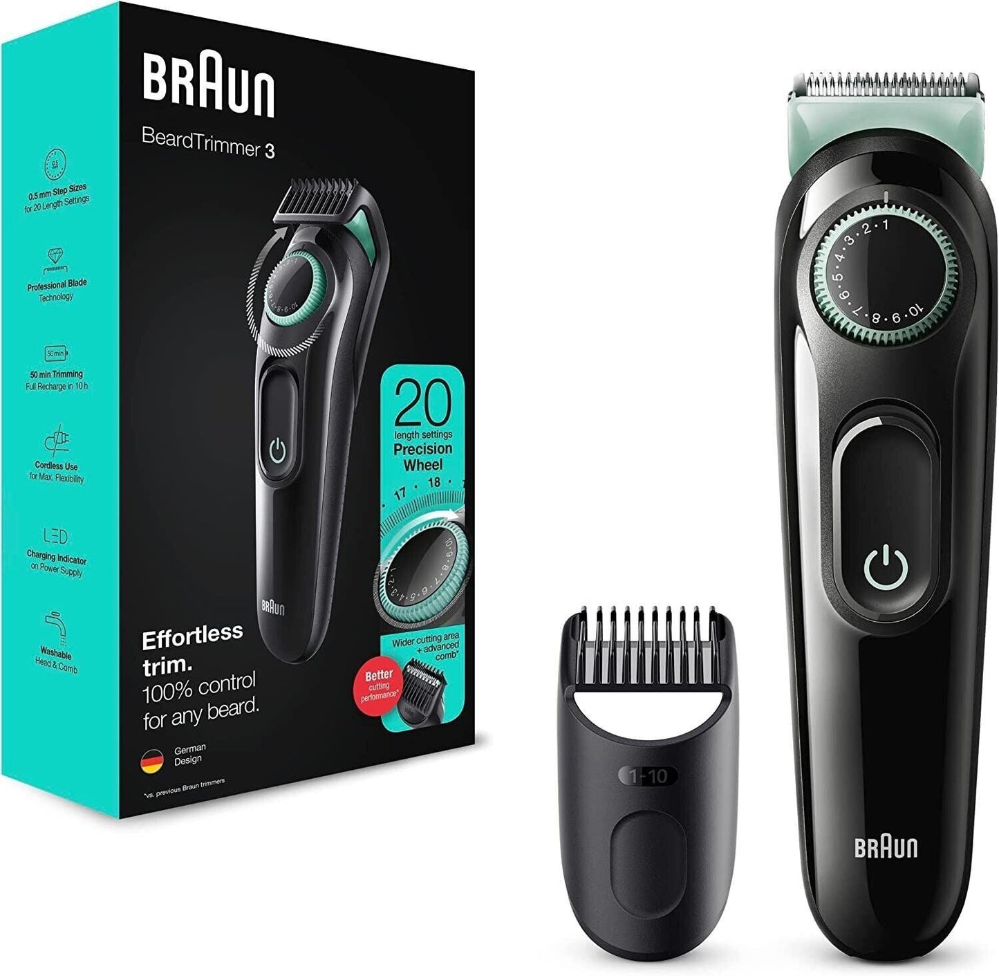 Professional Hair Clippers for Men - Beard Trimmer 20 LENGTH SETTINGS Mens Hair Clipper Shaver Precision Razor