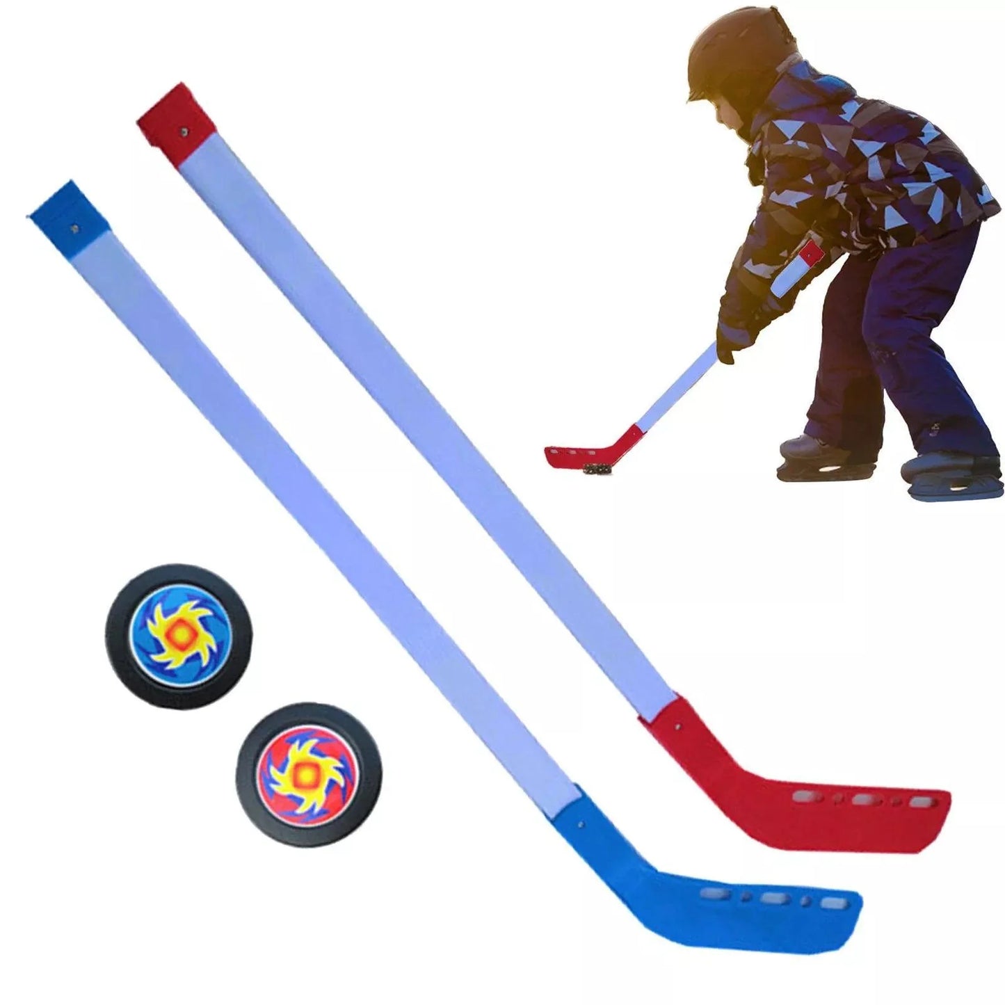 Plastic Hockey Sticks - Children Kids Plastic Hockey Stick Indoor Outdoor Game Toy Set UK Ice Hockey