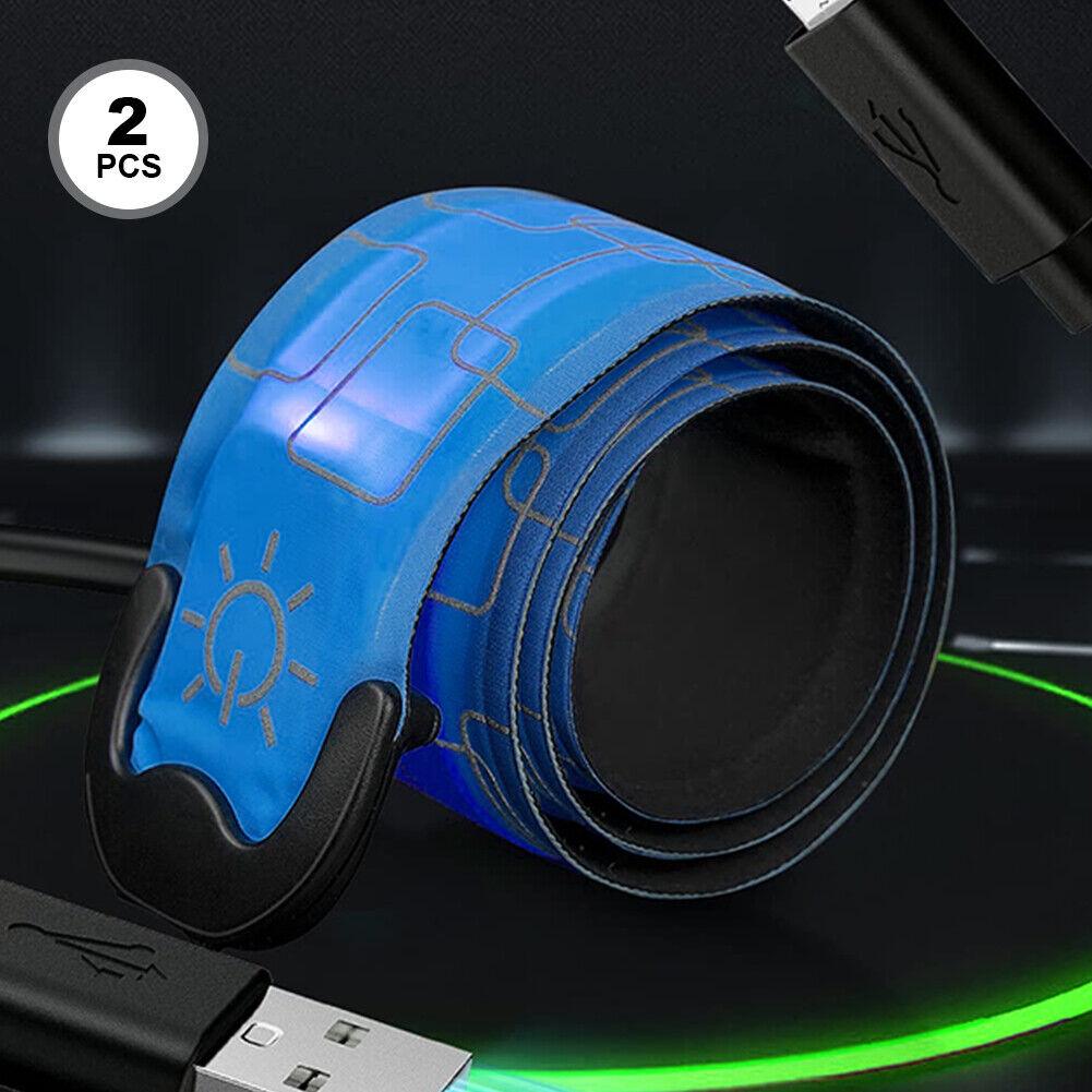 Led Armbands for Runners - 2pcs Armband Lights for Running USB Rechargeable
