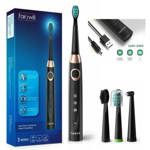 Rechargeable Power Toothbrush - 4/12X Brush Heads Electric Toothbrush Power Toothbrush ADA Accepted