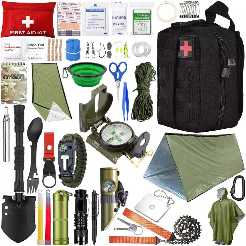 Hiking First Aid Kit UK - Survival Kit 147 First-Aid Kit Camping Hiking Military Emergency Hunting Fishing