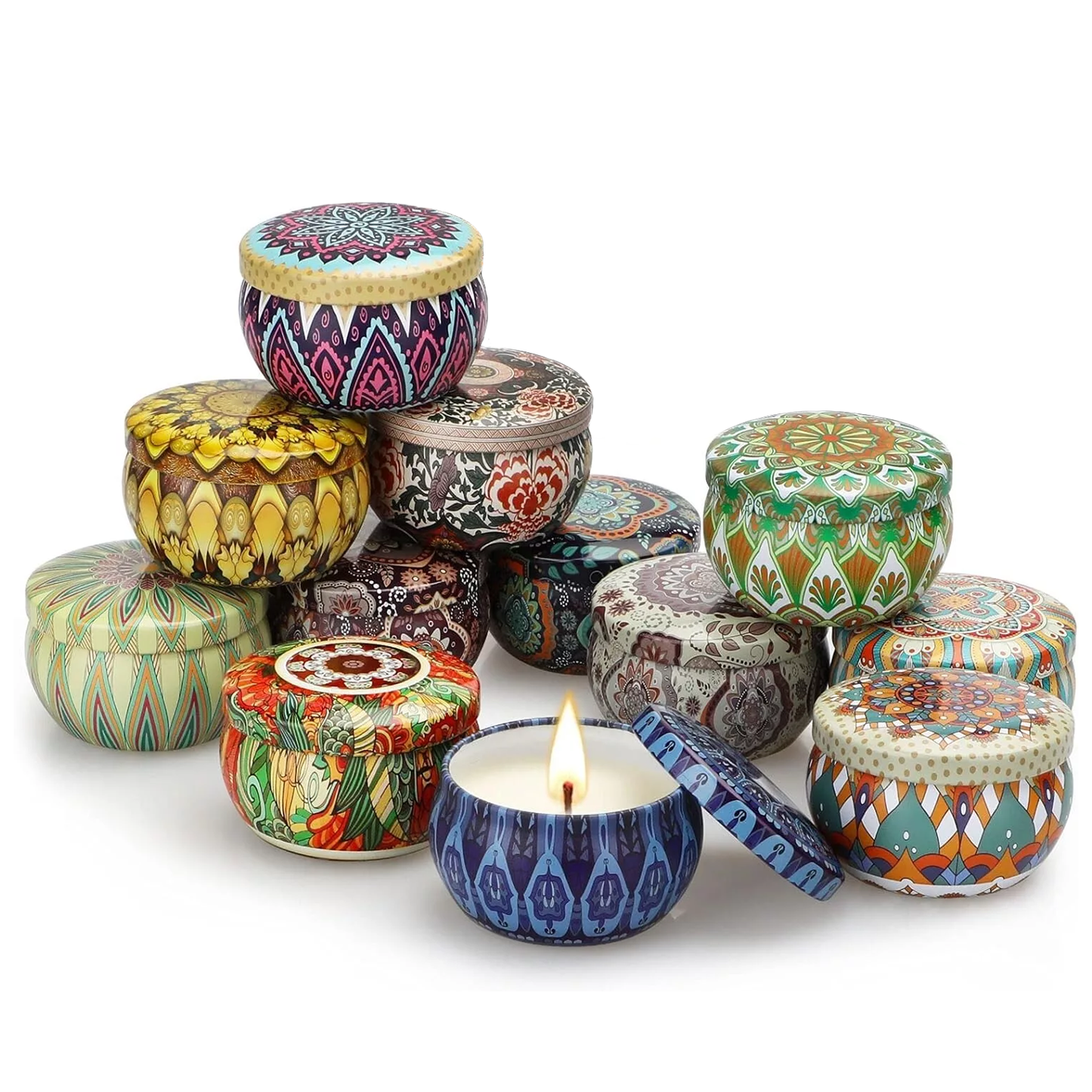 Scented Candles Jar - 12 Pcs Soy Wax Jar Aromatherapy Candles