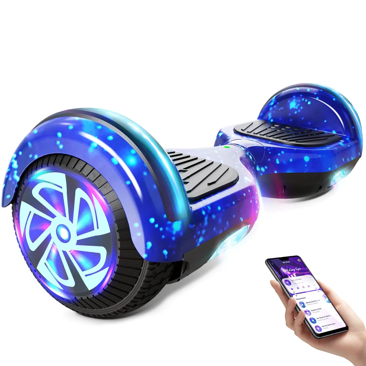 Electric Self Balancing Scooter - 500W Hoverboard For Kids Bluetooth LED Segway