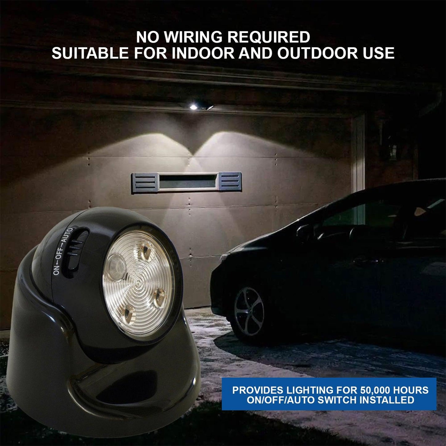 Motion Sensor Light - Battery Operated Motion Activated PIR Sensor Cordless Security Light