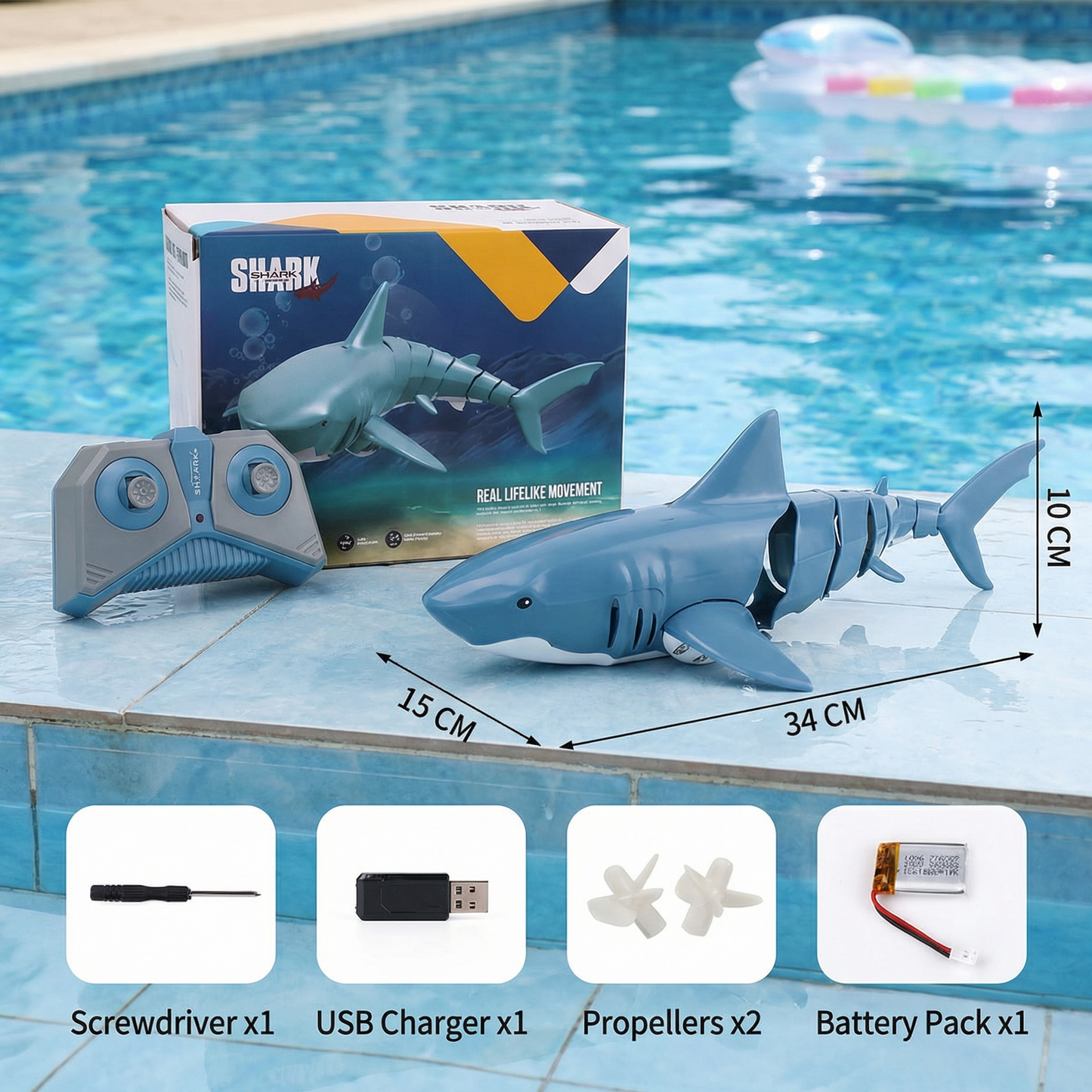 Remote-Controlled Shark Water Toy – RC Swimming Robot for Kids