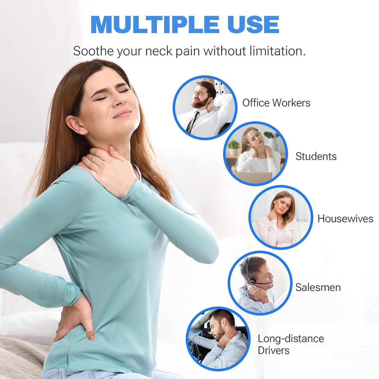 Neck Shoulder Massager - Upper Back Massager Cervical Traction Device Neck Stretcher For TMJ Pain Relief Cervical Spine Alignment Chiropractic Pillow