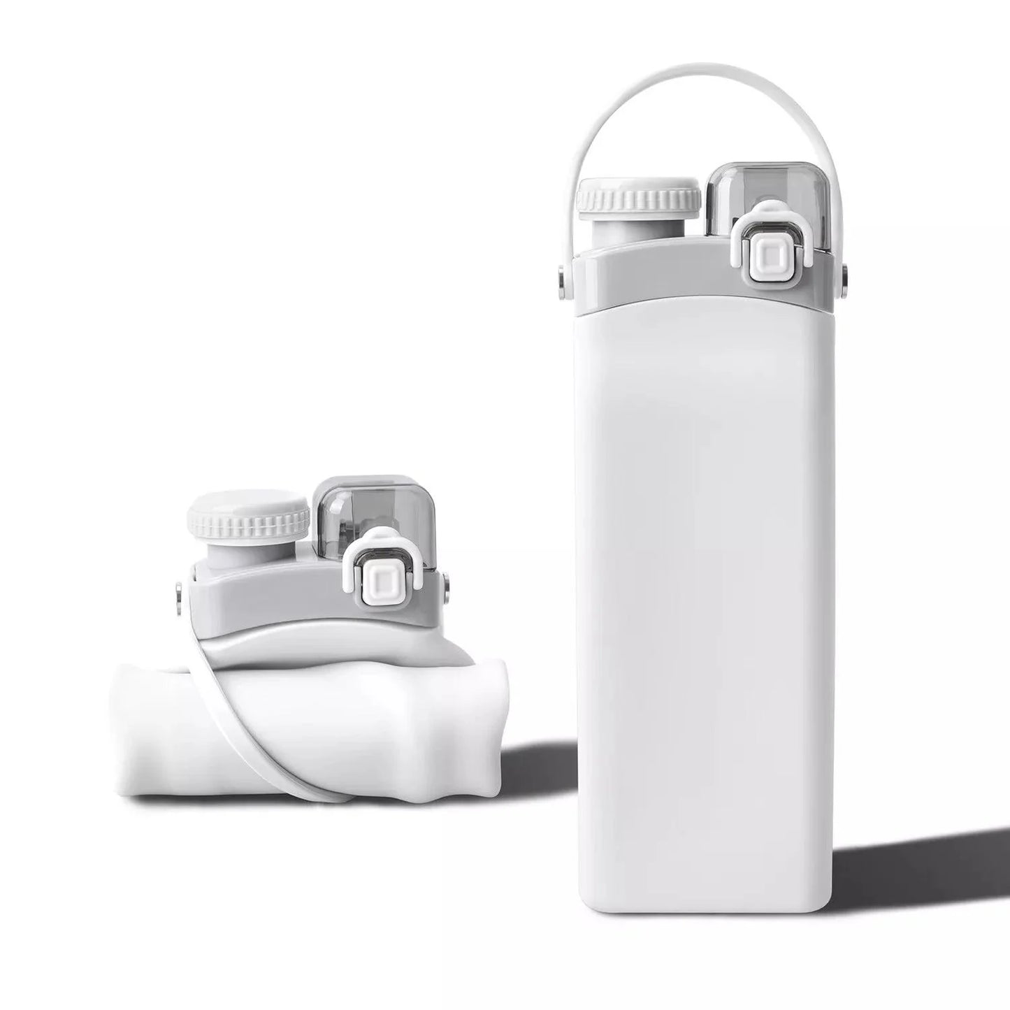 Silicone Water Bottle - 600ml Foldable Drink Bottle Collapsible Water Bottle Outdoor Sport Travel Run