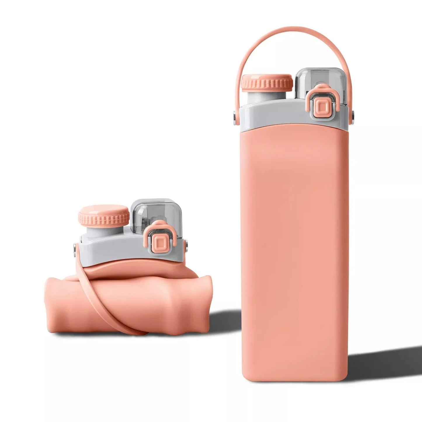 Silicone Water Bottle - 600ml Foldable Drink Bottle Collapsible Water Bottle Outdoor Sport Travel Run