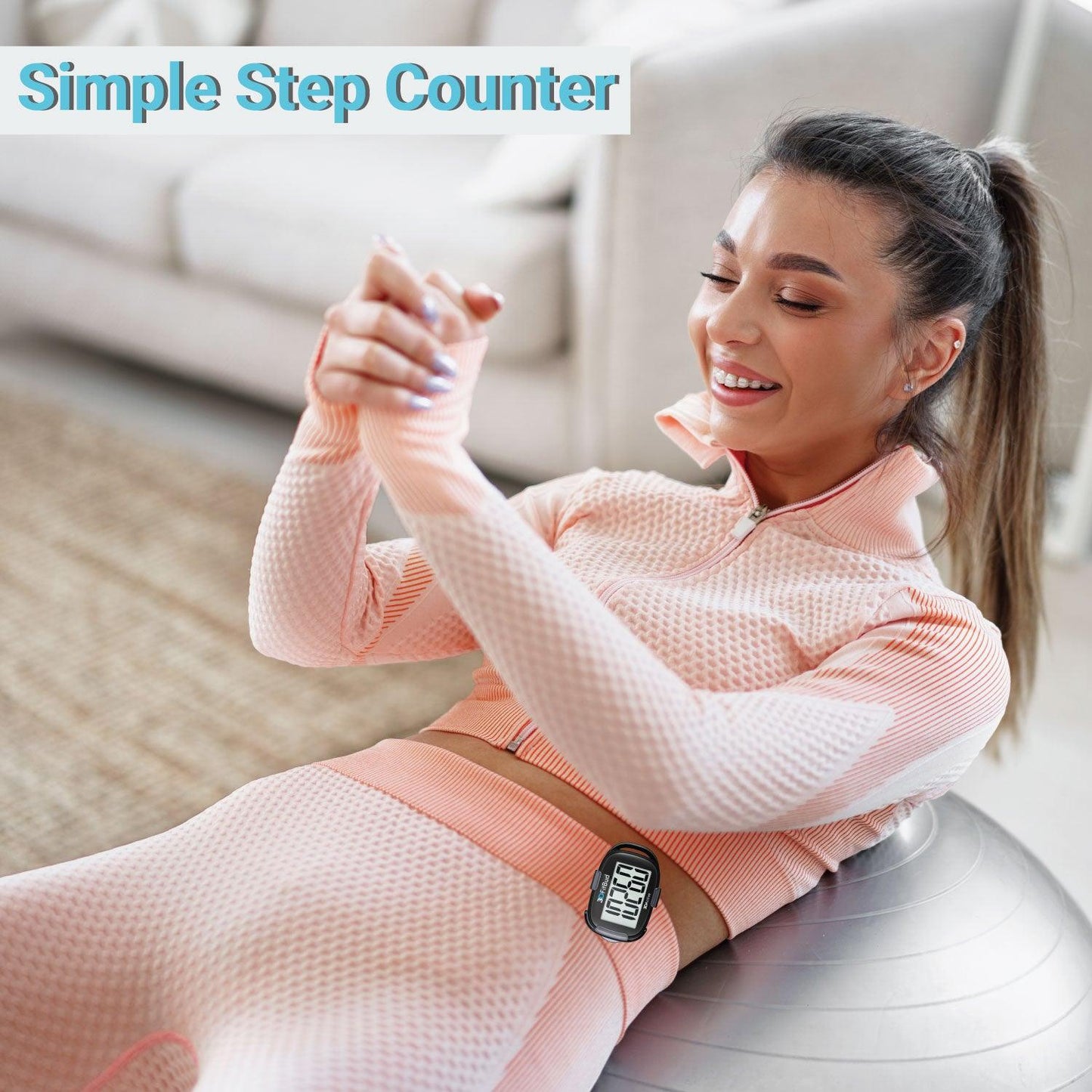 Simple Step Counter - 3D Pedometer with Clip and Lanyard A420S