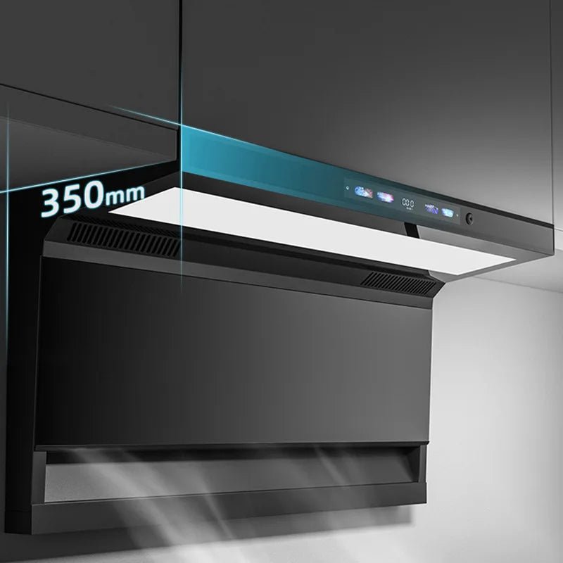 Smart Sensor Kitchen Range Hood – Wall-Mounted, Low Noise, Modern Design