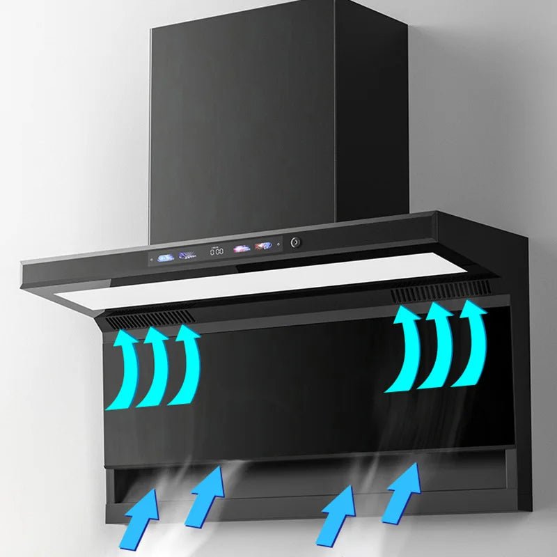 Smart Sensor Kitchen Range Hood – Wall-Mounted, Low Noise, Modern Design