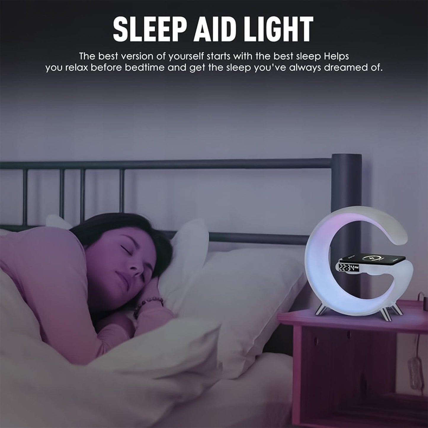 Smart LED Lamp - Lamp with Smart G Bluetooth Speaker Wireless Charger RGB Alarm Clock Night Light
