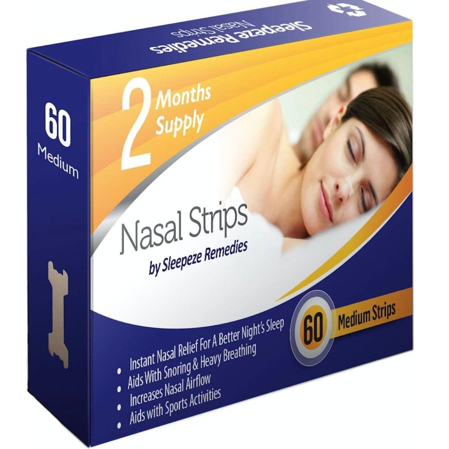 Nasal Strips for Snoring - Nasal Strips (60 Pack) Nose Strip to Stop Snoring, Snoring Strips to Help You Breathe Through Your Nose