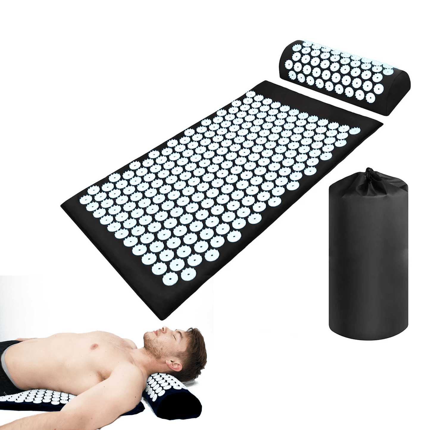 Spiky Mat for Back Pain - Acupuncture Massage Mat Relieve Stress Back Body Pain Spike Acupressure Mat Set