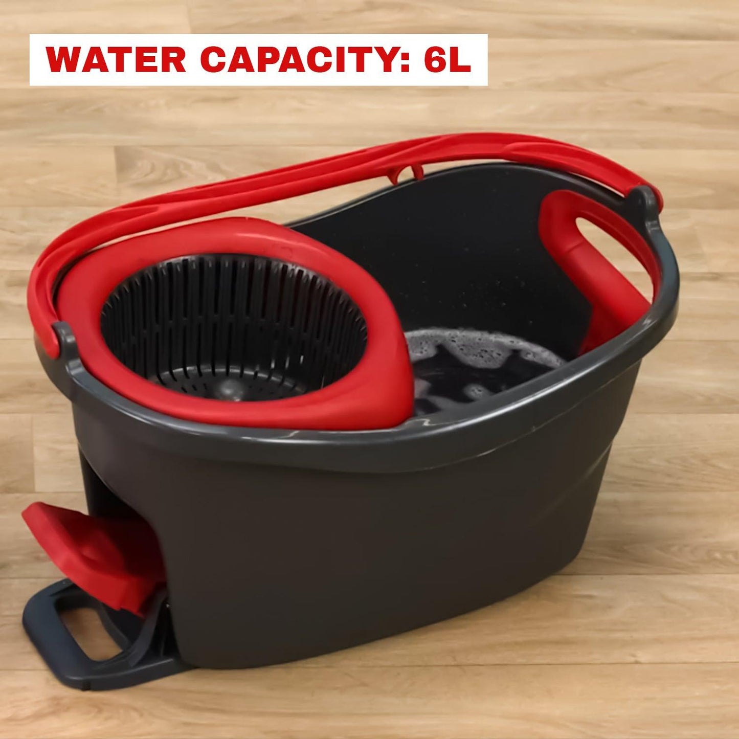Spinning Mop With Bucket - Turbo Microfibre Mop and Bucket Set with Extra 2-in-1 Head Replacement