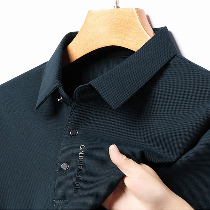 🍁HOT SALE🍁 Men's Solid Long Sleeve T-Shirt with Lapel
