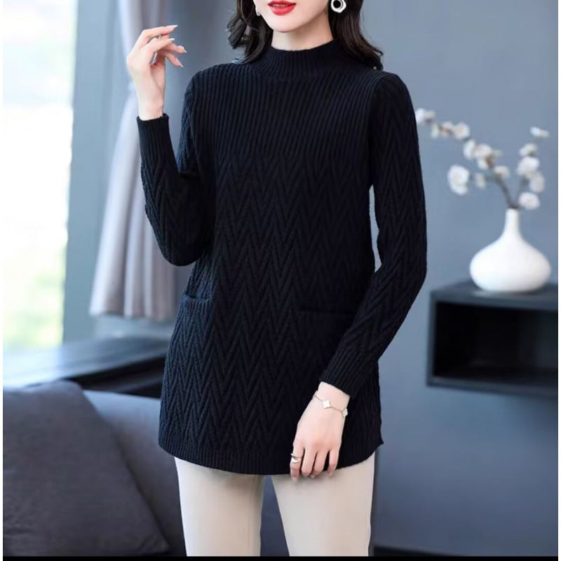 🌟Gift Choice - Women's Mid-Length Half Turtleneck Sweater