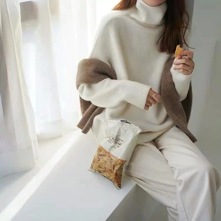 🔥HOT SALE 50% Off🔥Women's Loose Fit Turtleneck Sweater