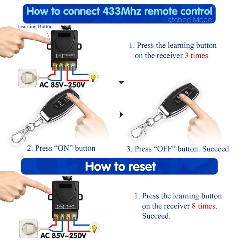 💥Wireless Remote Control Switch & Receiver Kit, No Wiring