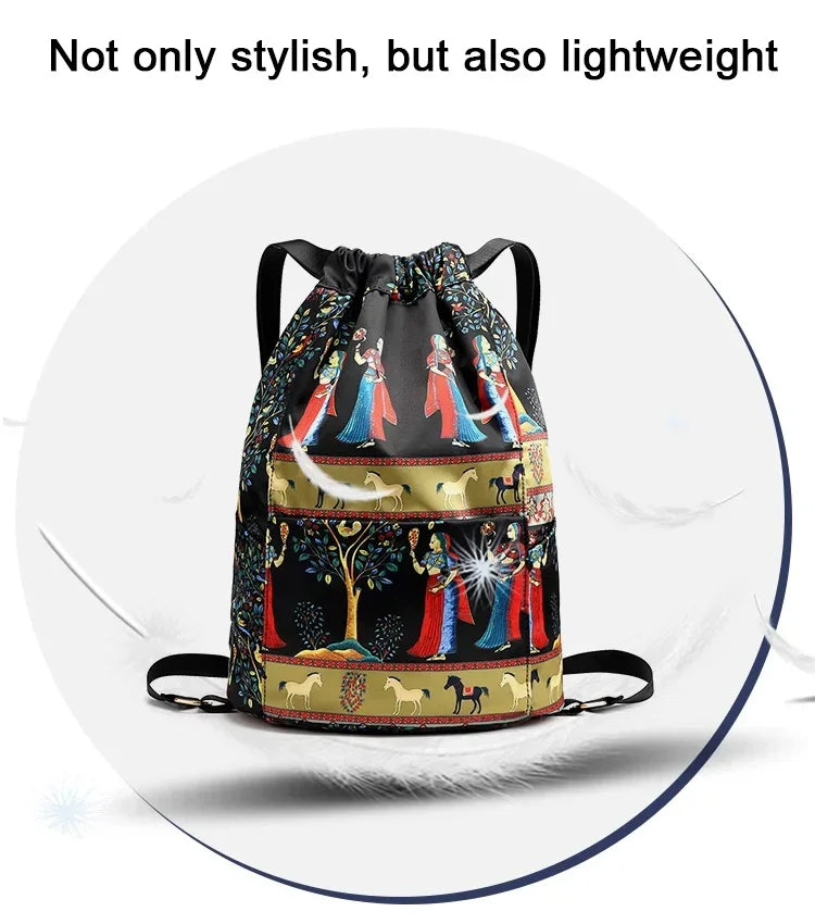 🔥Promotion - 50% discount💥Drawstring Foldable Large Capacity Dry-wet Separation Travel Sports Backpack