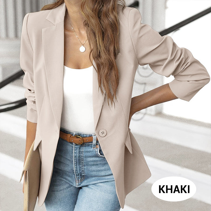 🔥HOT SALE 50% OFF🎁Elegant Soft Solid Color Lapel Buttons Jacket