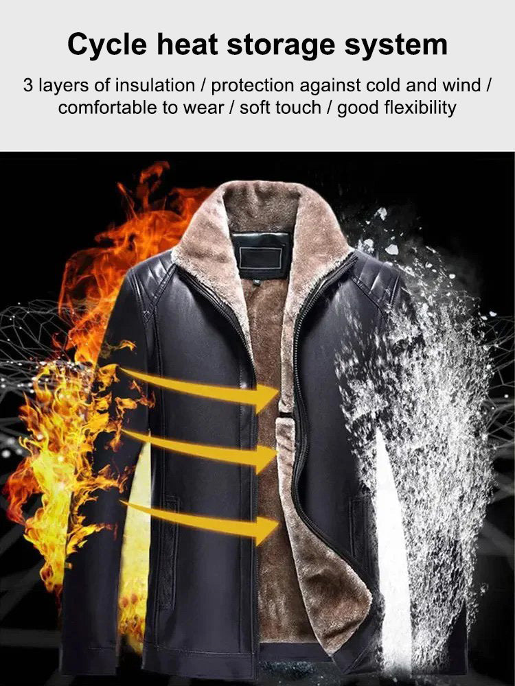 🔥Men‘s Quilted Faux Leather Jacket【Fashion and warmth】