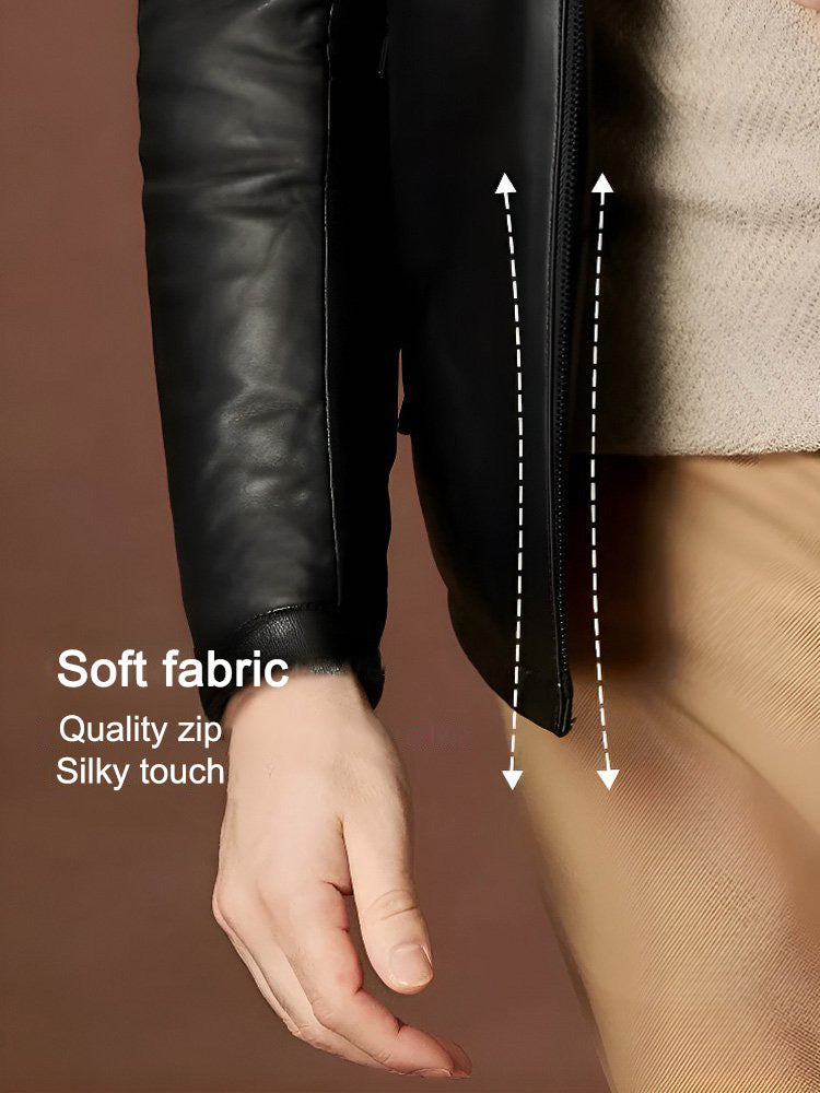 🔥Men‘s Quilted Faux Leather Jacket【Fashion and warmth】