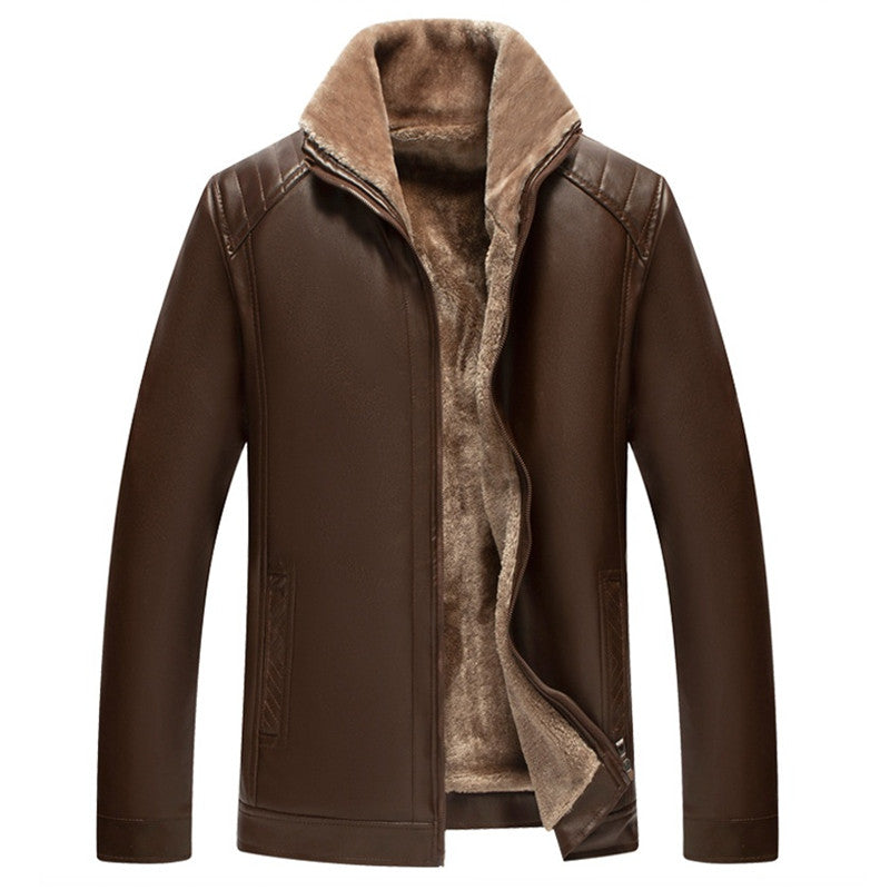 🔥Men‘s Quilted Faux Leather Jacket【Fashion and warmth】