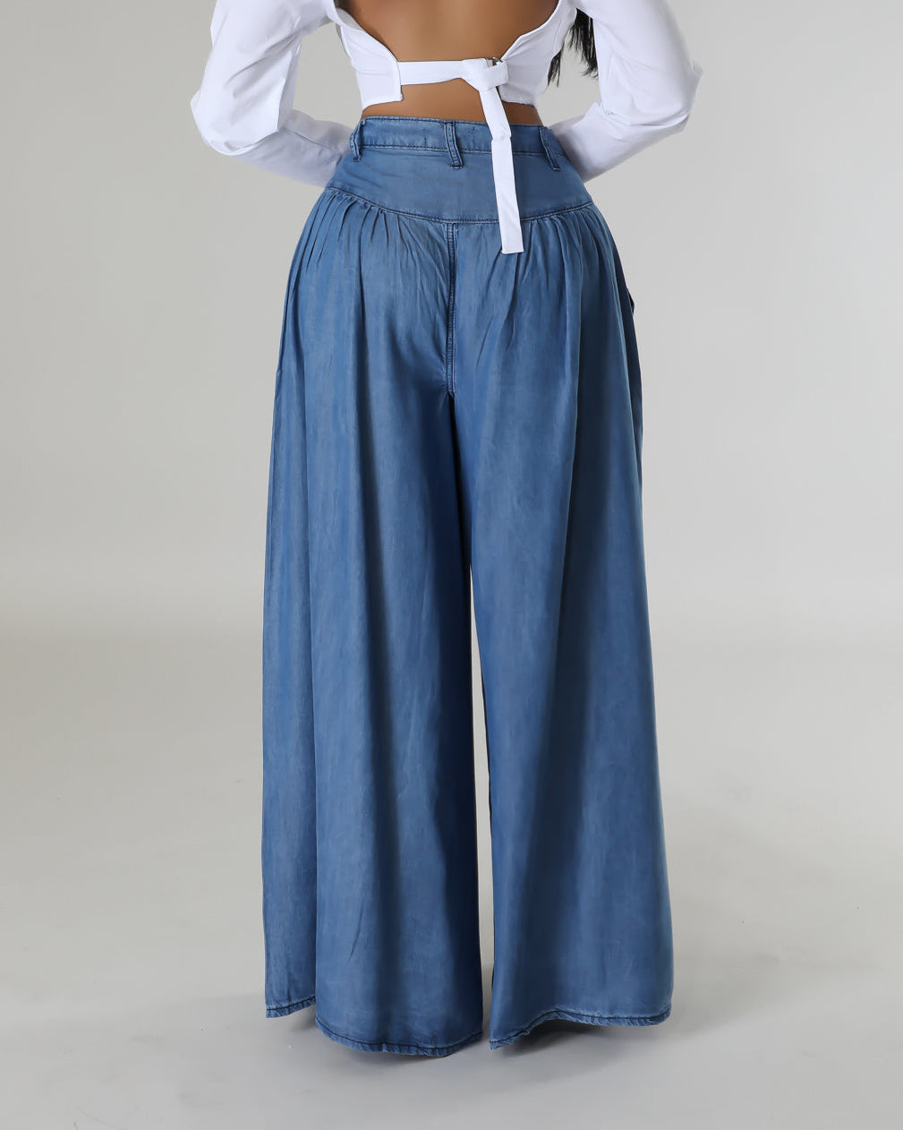 💕New Arrival Specials-High Waist Zipper Wide Leg Denim Women Pants
