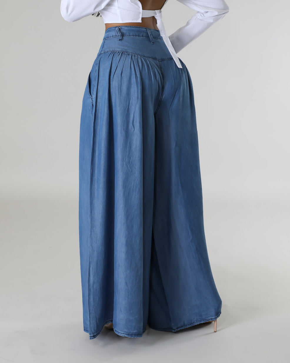 💕New Arrival Specials-High Waist Zipper Wide Leg Denim Women Pants