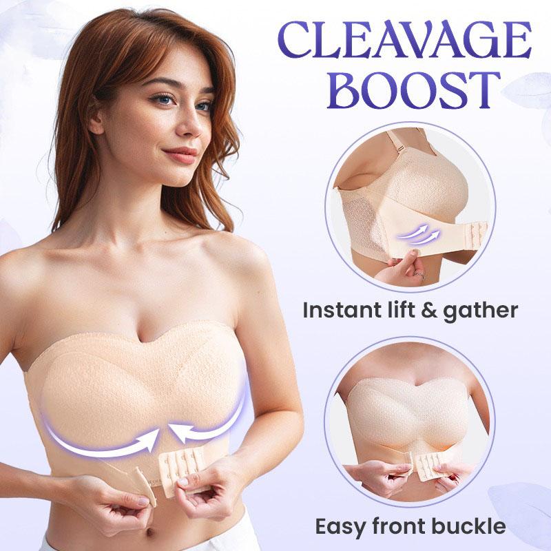 🌸Breathable Non-Slip Strapless Front Buckle Push-Up Bra