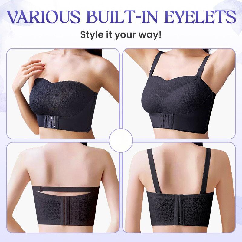 🌸Breathable Non-Slip Strapless Front Buckle Push-Up Bra