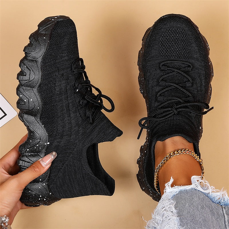 👟Women's Woven Mesh Lace-Up Fashion Sneakers