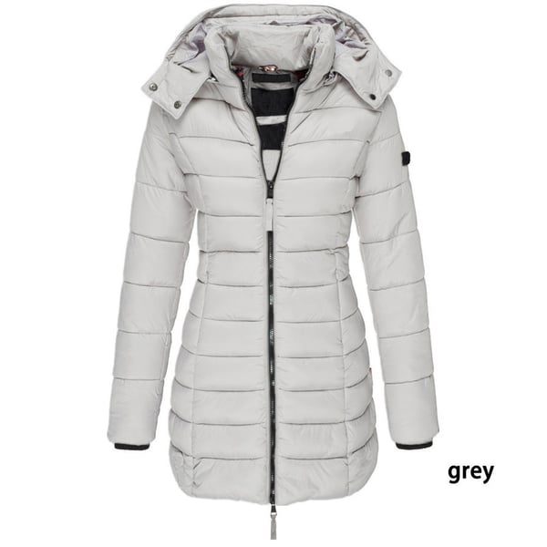 Winter women's mid-length padded jacket warm hooded jacket