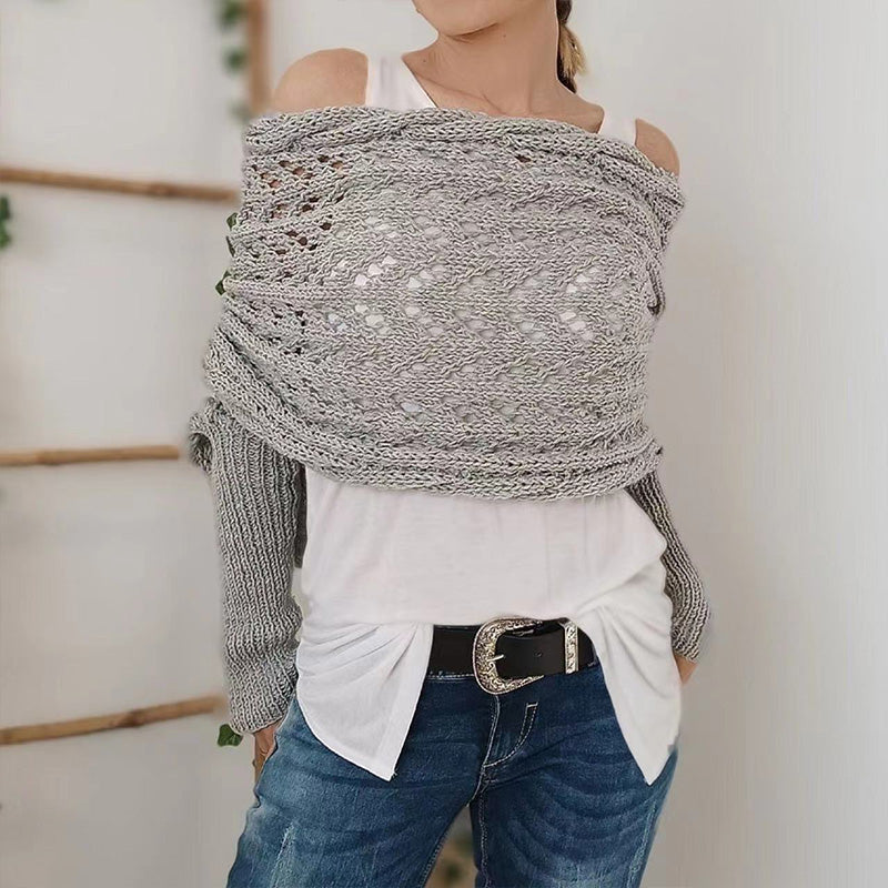 🔥Hot Sale 50% off🔥 Women's Wrap Knit Shawl with Sleeves