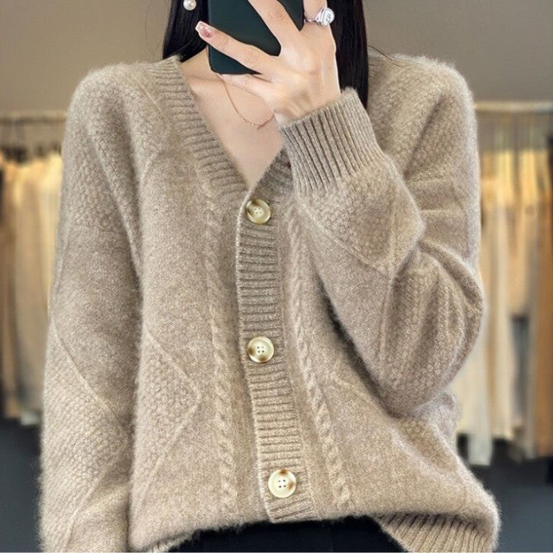 🍂 HOT SALE 50% OFF🍂 Women's Loose Slouchy Faux Cashmere Button Front Cardigan Sweaters