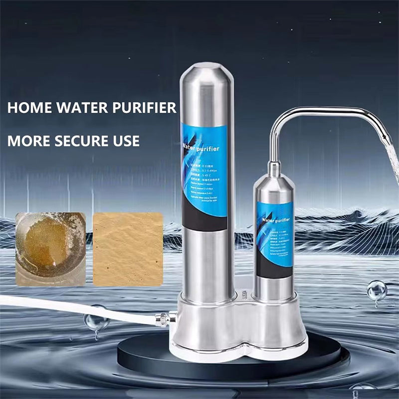 💧Double Barrel Countertop Water Filter for Faucet