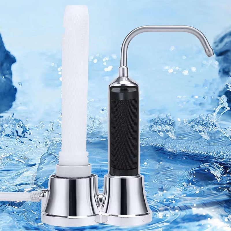 💧Double Barrel Countertop Water Filter for Faucet