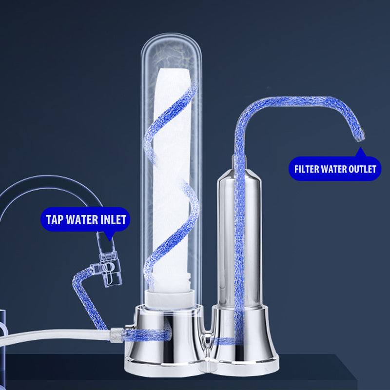 💧Double Barrel Countertop Water Filter for Faucet