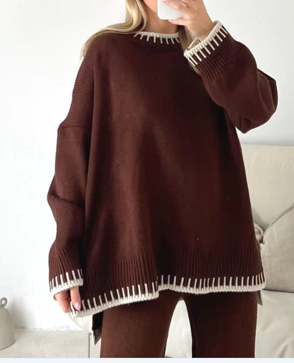 🔥50 % OFF🔥Solid Color Casual Knitted Two-piece Set