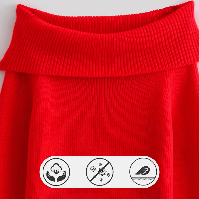 🍁2024 New Arrivals🍁Women's Off-Shoulder Relaxed Long Sleeve Sweater