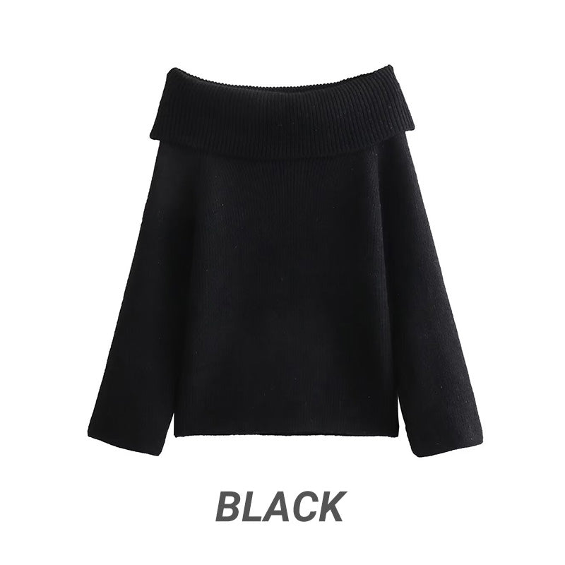 🍁2024 New Arrivals🍁Women's Off-Shoulder Relaxed Long Sleeve Sweater