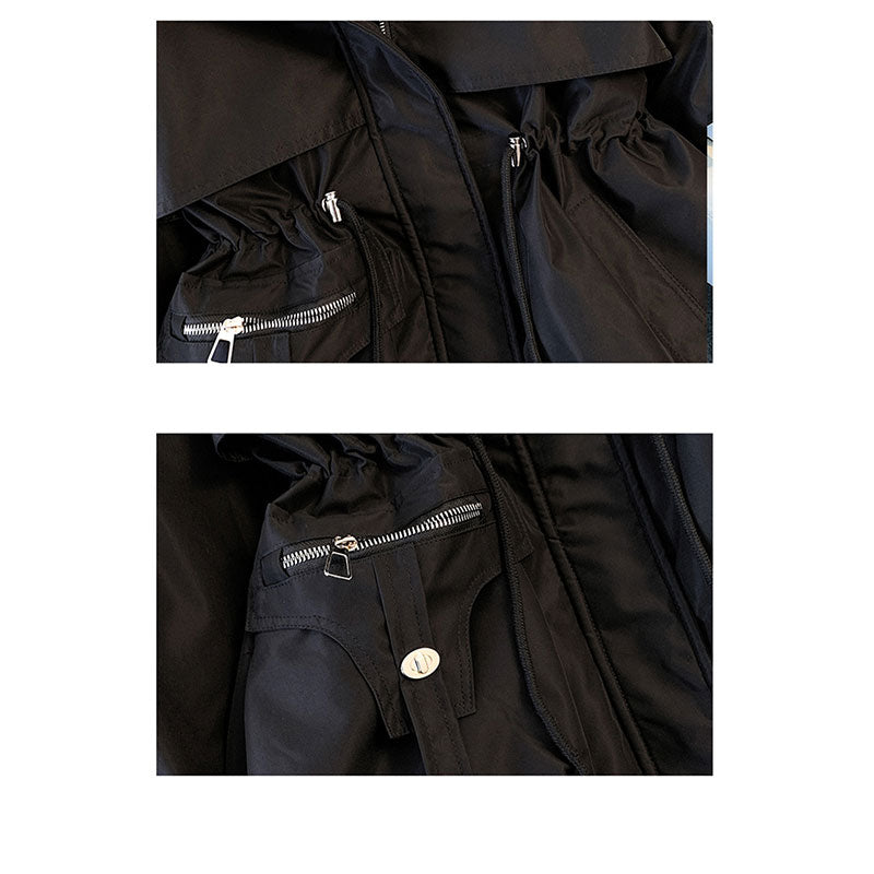 🍁HOT SALE🍁 Women's Waisted Mid-Length Parka with Pockets