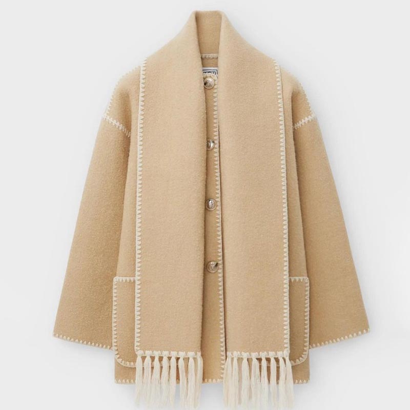 💥Hot Sale 50% OFF🔥Women’s Tassel Scarf Tweed Coat