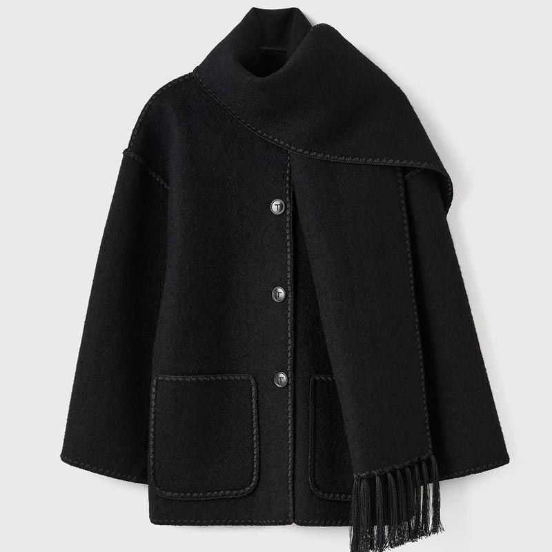 💥Hot Sale 50% OFF🔥Women’s Tassel Scarf Tweed Coat