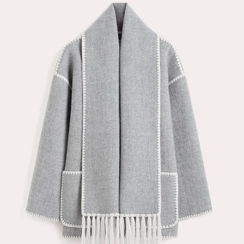 💥Hot Sale 50% OFF🔥Women’s Tassel Scarf Tweed Coat
